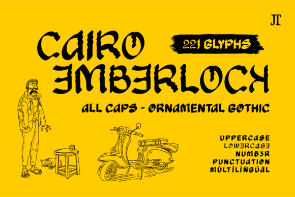 Cairo Emberlock: A Bold Gothic Display Font for Editorial Design