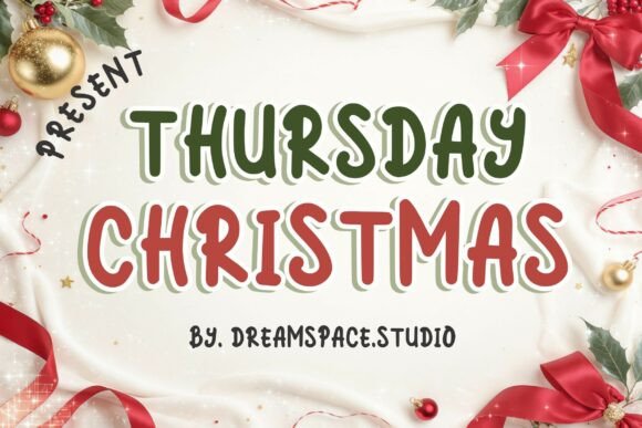 Thursday Christmas: A Bold Display Font for Festive Web Design